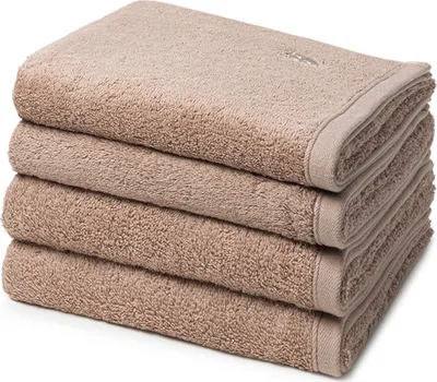 Produktbild von Ross Vita 4 X Handtuch im Set Walkfrottee aus Baumwolle 520 g/m², Flauschig weich saugstark und pflegeleicht, Gewebte Bordüre mit Logo Stickerei