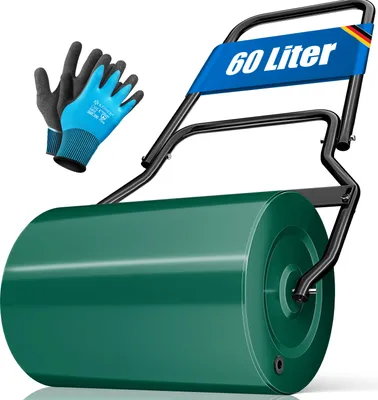 Produktbild von KESSER® Rasenwalze Metall mit Handschuhen Handwalze Rasenroller Gartenwalze Ackerwalze Walze befüllbar mit Wasser oder Sand