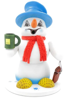 Produktbild von Kuhnert Erzgebirge - Schneemann Räuchermann,-figur,-männchen 19cm - Schlafmütze