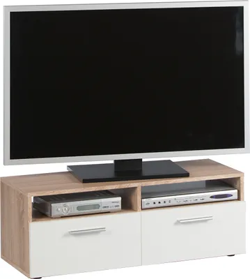 Produktbild von TV-Lowboard Fernsehtisch Rack Unterschrank HiFi Element Sideboard "Ruth I" Sonoma/Eiche weiß