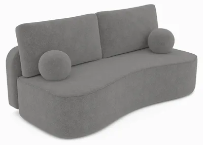 Produktbild von Sofa ROTONDO mit Schlaffunktion, Schlafsofa, Wohnzimmersofa, Couch, Soffa, Bettsofa, Bucle-Stoff – Grau ANTHOLOGY 17