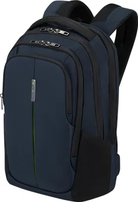 A blue backpack is shown against a white background.