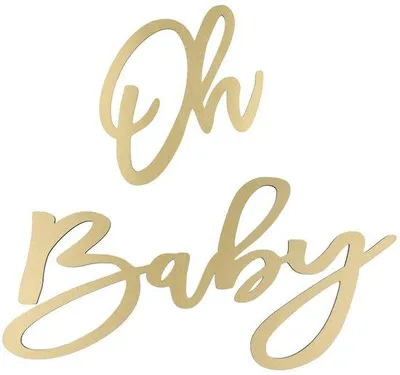 Image de Bannière décorative en bois avec des lettres dorées pour une baby shower