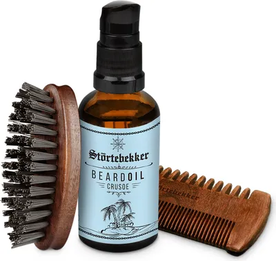 Produktbild von Störtebekker Bartpflege Set Crusoe - Für die tägliche Bartpflege - Mit Bartöl, Bartbürste und Bartkamm - Beard Care Set Men