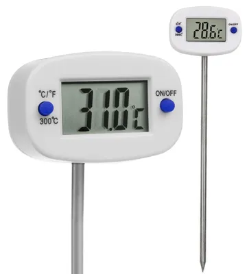 Digitales Küchenthermometer, 15 cm, weiß, -50 bis +300 °C