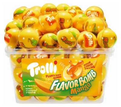 Zdjęcie produktu dla Trolli Flavor Bomb Mango – 60 sztuk piankowych cukierków w opakowaniu 1128 g