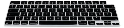 Produktbild von kwmobile Silikon Tastaturschutz AZERTY (Frankreich, Belgien) kompatibel mit Apple Macbook Air 15 2023 M2 (A2941) - in Schwarz