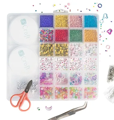 Image de Set de perles pour la fabrication de bracelets et de bijoux avec ciseaux