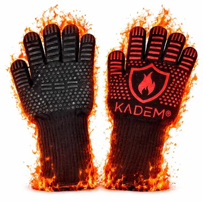 Imagen del producto de Guantes de horno resistentes al calor hasta 800 °C, antideslizantes, talla S/M, para uso en la cocina