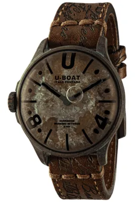 Produktbild von Herren Uhr DARKMOON 9600 Quarzwerk 50m wasserdicht Leder Edelstahl Braun