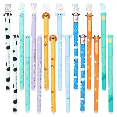 Immagine prodotto di Set di 16 penne a gel riutilizzabili con disegni di animali