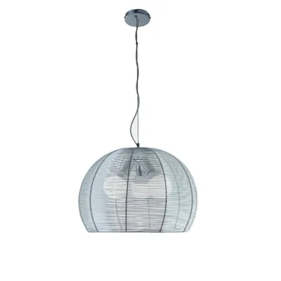 Immagine prodotto di Sospensione Moderna Basket Alluminio E Metallo Grigio 3 Luci E27 50Cm