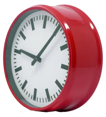 Produktbild von B&S Wanduhr Analog Metall rund Ø 23.5 cm rot weiß modern