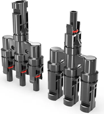 Produktbild von deleyCON PV4 Solar 3-Fach Y Stecker Paar 1000V Männlich/Weiblich T-Typ IP67 Wasserdicht (Solar Photovoltaik Steckverbinder) Verteiler, Splitter, PV Kupplung, Solarstecker, Solarpanel
