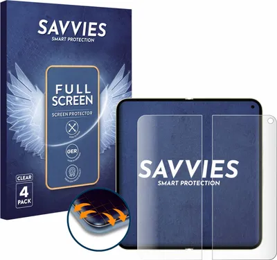 Produktbild von 4x Savvies Fullscreen Schutzfolie für Google Pixel 10 Pro Fold (Inneres Display) Displayschutz Folie Fullcover Klar Transparent