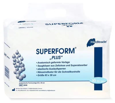 Produktbild von Meditrade Superform® Plus Inkontinenzvorlage  | Karton (5 Packungen)