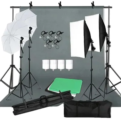 Obrázek produktu pro Fotografická osvětlovací sada, softboxy, stojany na pozadí, sada pro fotografické studio 53