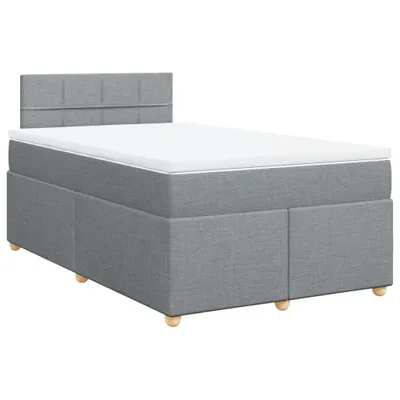 Produktbild von Boxspringbett mit Matratze Hellgrau 120x200 cm Stoff