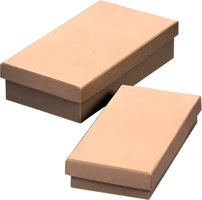 Produktbild von Pappboxen-Set 16x9x4cm natur / 14,5x7,5x3cm natur
