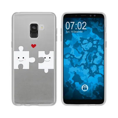 Produktbild von PhoneNatic Case kompatibel mit Samsung Galaxy A8 Plus (2018) Silikon-Hülle in Love Herz M1