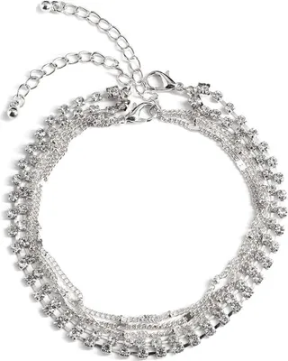 Produktbild von INF Fußkettchen mit Strasssteinen 2 St. Silber