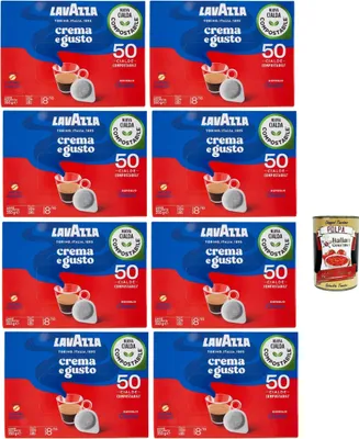 Produktbild von Lavazza Crema e Gusto Cialde E.S.E. 44 mm – 8×50=400 Pads, kompostierbar, Intensität 8/10, einzeln verpackt, klassischer Espresso, kompatibel mit ESE-Padmaschinen + Italian Gourmet polpa