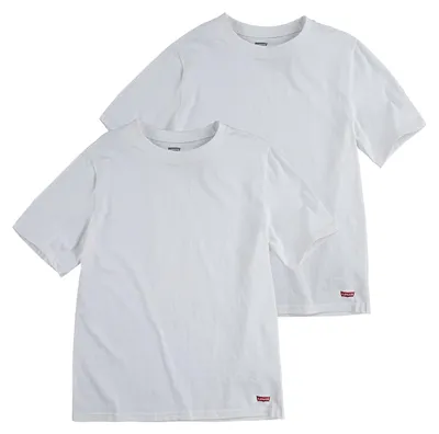 Obrázek produktu pro Trička Levi's Kids pro chlapce, model LHB, balení 2 kusy, s kulatým výstřihem, kód 9L0044. Barva: tmavě modrá (Dress Blues), velikost XL
