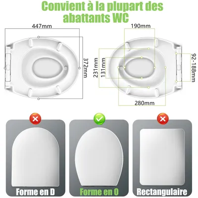 Produktbild von Himimi Toilettendeckel mit Absenkautomatik, Quick-Release-Funktion für einfache Montage und Reinigung, O-Form Klodeckel mit Kindersitz, bis 170 kg bel