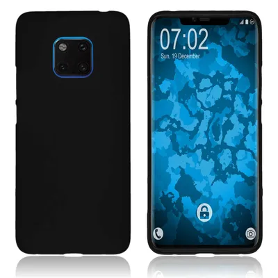 Produktbild von PhoneNatic Case kompatibel mit Huawei Mate 20 Pro - schwarz Silikon Hülle matt Cover