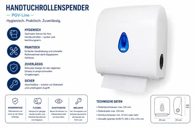 Produktbild von Handtuchrollenspender, Papierhandtuchspender Auto-Cut "PGV-Line"
