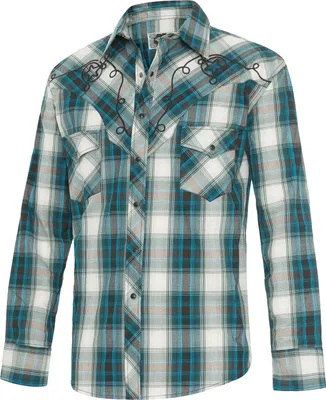 Produktbild von Herren Westernhemd Cowboy Biker Western Hemd »JEFF BLUE« Blau Kariert