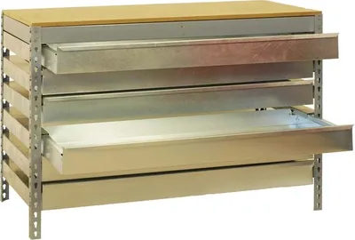 Produktbild von PROREGAL Werkbank BUFFALO mit Schubfächern | HxBxT 84x120x76cm | Traglast 600kg | Grau
