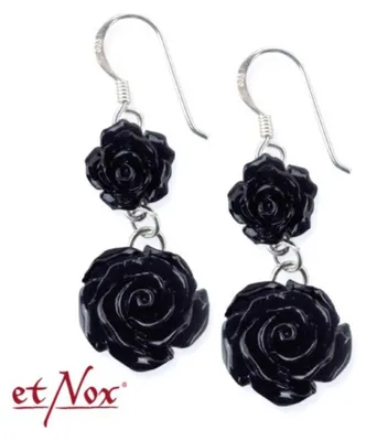 Produktbild von Ohrringe Rosen schwarz: 925 Silber Ohrhänger von etNox