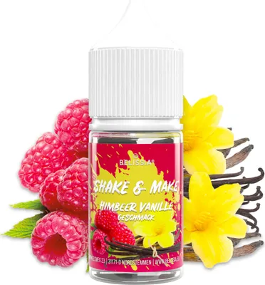 Produktbild von Belissia Shake and Make Himbeer-Vanille Refill - 30 ml hochdosiertes Lebensmittelaroma - zum Nachfüllen - Für Backen, Speisen, Getränke, Shakes uvm