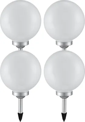 Produktbild von 4er Set LED Solarleuchte, Kugel weiß, H 65 cm