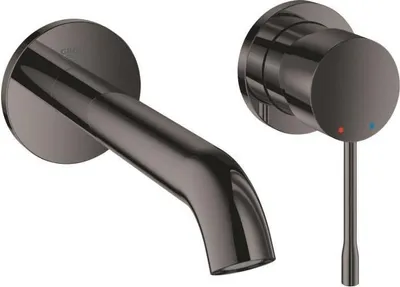 Productafbeelding van Wastafelmengkraan, wandmontage, Grohe Essence, 2-gats, maat M, afwerking: donkergrijs, afstand tussen de gaten: 110 mm