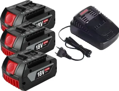Produktbild von Lithium-Ionen-Batterie, 6000mAh Kapazität, 18V Kompatibilität, 6.0AHx3-LadegerätX1