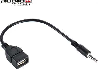Produktbild von Audioproject A436 - USB auf 3,5mm AUX Klinkenstecker OTG MP3 Music Adapter-Kabel schwarz