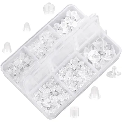 Produktbild von 636 Stück Silikon Ohrring Verschluss für Ohrstecker, Transparent Ohrring Stopper, Hypoallergen
