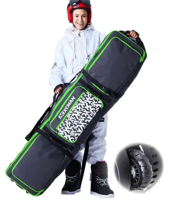 Obrázek produktu pro Snowboardový vak s kolečky - Nastavitelná délka 165 až 205 cm - Voděodolný - 140 litrů