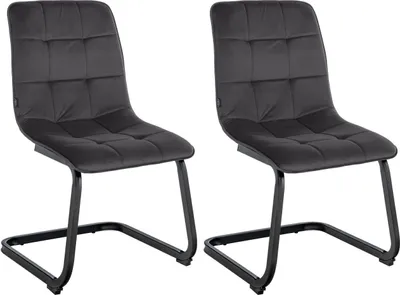Produktbild von 2er Set Esszimmerstuhl Vermont Samt schwarz