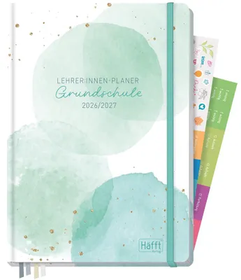 Produktbild von Häfft Lehrer-Planer Grundschule "Watercolor Dots" 26/27 DIN A4+