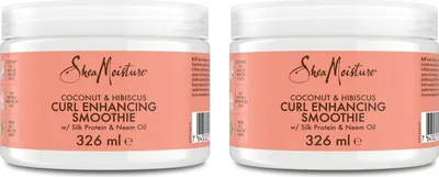 Produktbild von SheaMoisture Curl Enhancing Smoothie für dickes, lockiges Haar Kokosnuss & Hibiskus Leave-In Styling Creme ohne Silikon und Sulfate 2x 326ml
