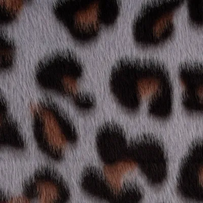 Produktbild von Fellimitat Stoff Meterware Kunstfell Leopard grau schwarz braun 1,5m