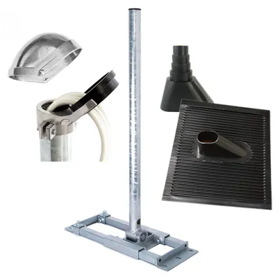Produktbild von PremiumX DELUXE X130-48 Dachsparrenmasthalter 130cm Mast Kappe Dachtiegel schwarz