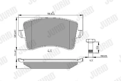 Produktbild von JURID Bremsbeläge Satz Hinten für AUDI A4 Avant (8K5, B8) 573259J