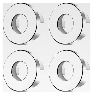 Produktbild von 4 Stück Überlaufabdeckungen aus Silberkupfer für Waschtischlöcher mit einem Durchmesser von 22 mm bis 24 mm