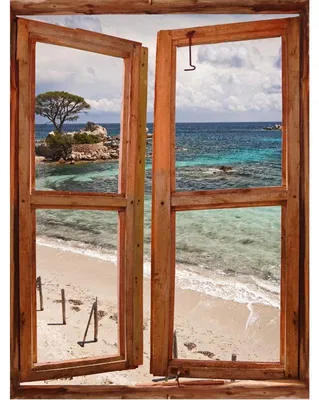 Zdjęcie produktu dla Naklejka „Korsyka” w stylu trompe l'oeil, 2 szt., 80 x 60 cm