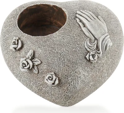 Produktbild von Wetterfeste Grabstele mit Kerzenhalter und Rosen