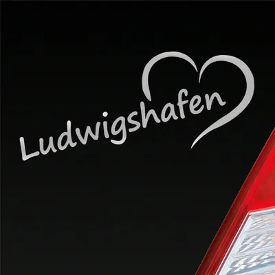 Produktbild von Auto Aufkleber Ludwigshafen Herz Stadt City Love Liebe 20x8 cm Silber Sticker Heckscheibenaufkleber